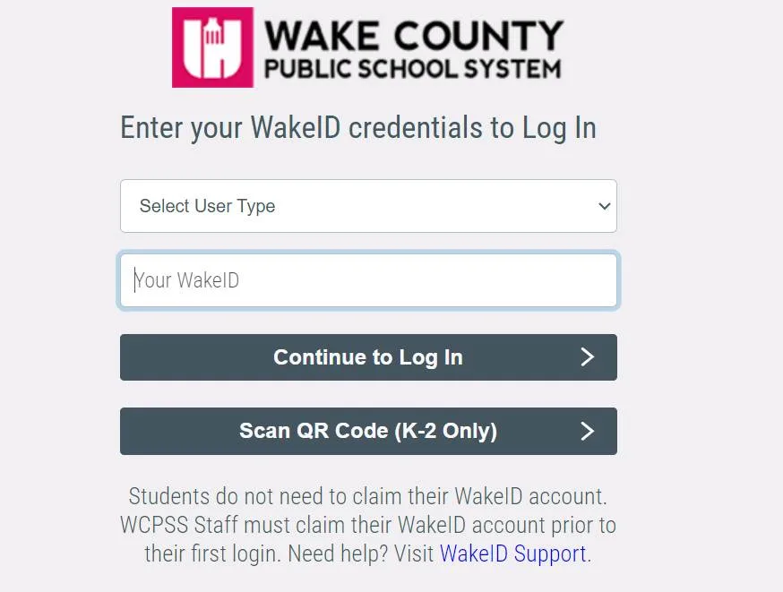 Logging into the Wake ID Portal