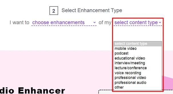 adobe audio enhancer online Select the Content Type